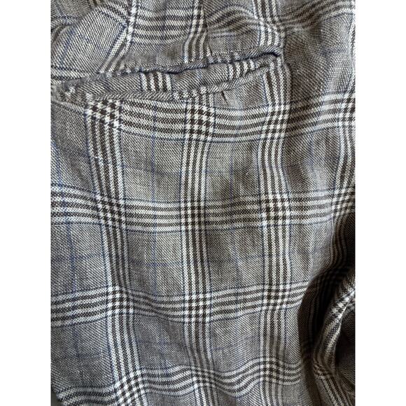 Todd Snyder Grey Slim-Fit Glen Plaid Linen Trousers Size Large - Picture 5 of 9